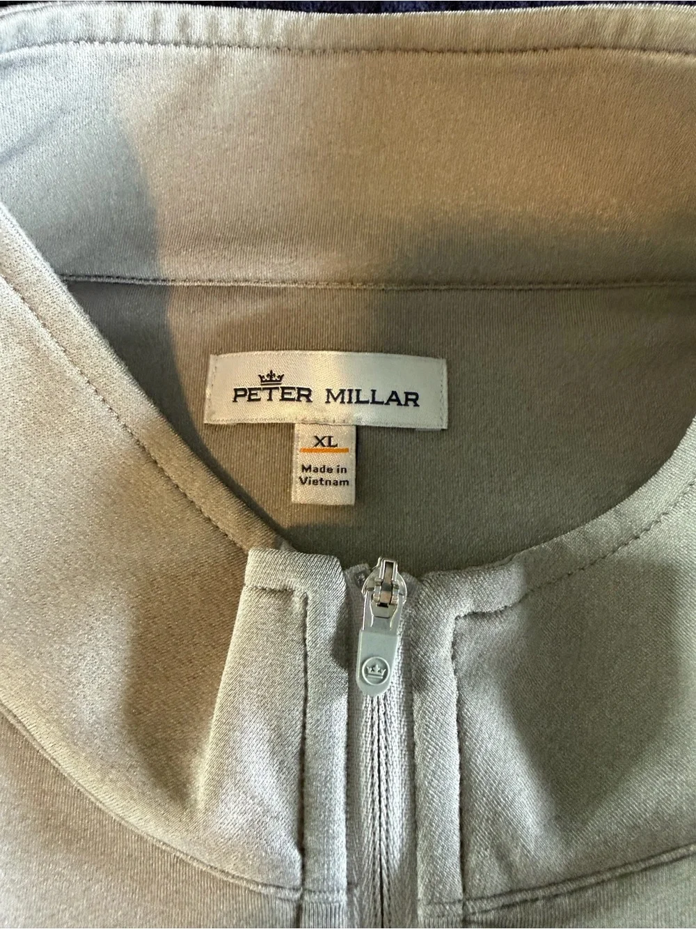 Peter Millar Men's Zip-Neck Golf Pullover Barstool Sports - gray